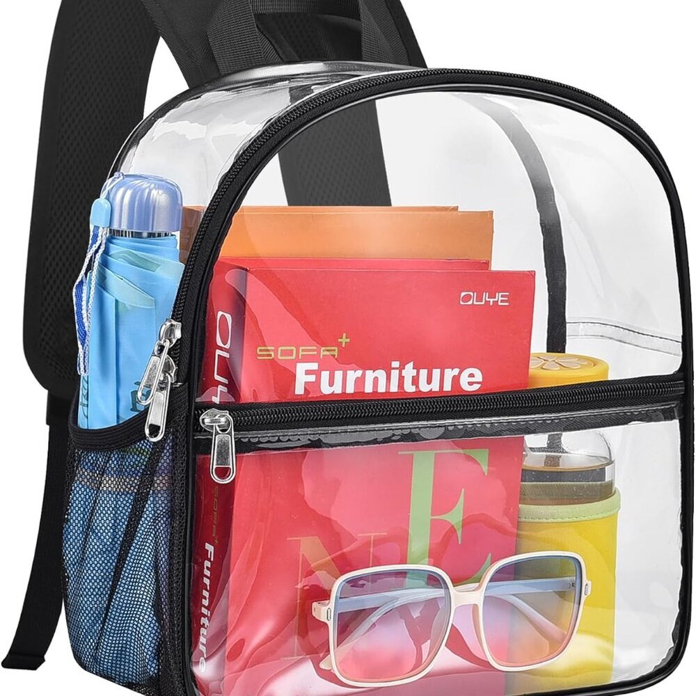 Clear Backpack Stadium Approved 12×12×6 with Reinforced and Wider Shoulder Strap